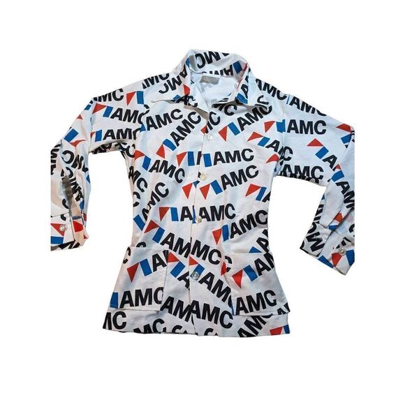 AMC 1974 promotional all over logo button down shirt. Very RARE. Was only given - Picture 7 of 11